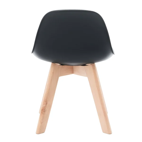 Porthos Home Brynn Kids Chair, Plastic Shell with Seat CUSHION, Beech Wood Legs - Orange