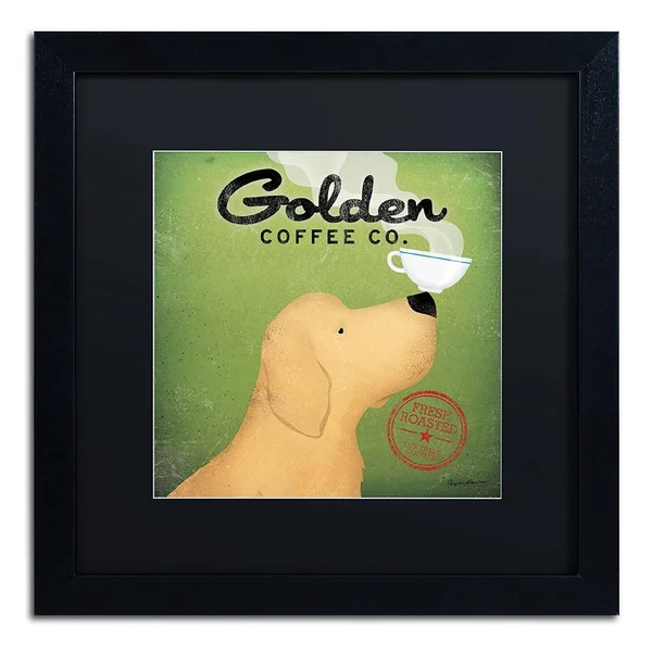 Trademark Ryan Fowler Golden Coffee Co Art, Black Matte with Black Frame, 16x22 x 16x22