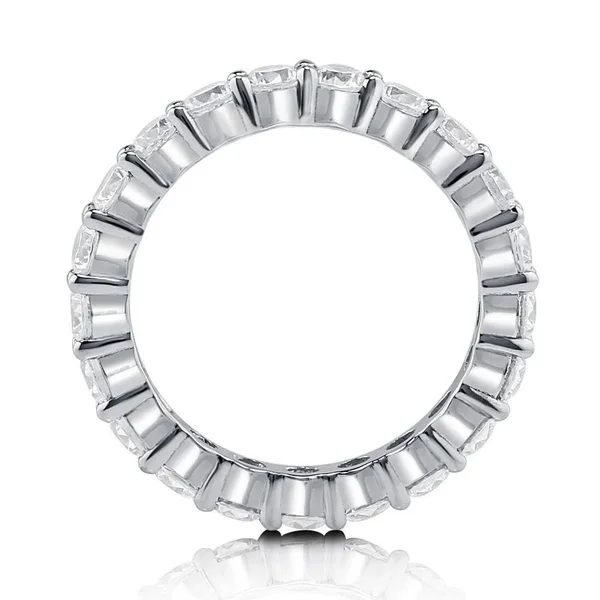 Berricle Sterling Silver Cubic Zirconia CZ Anniversary Wedding Eternity Band Ring Size 8