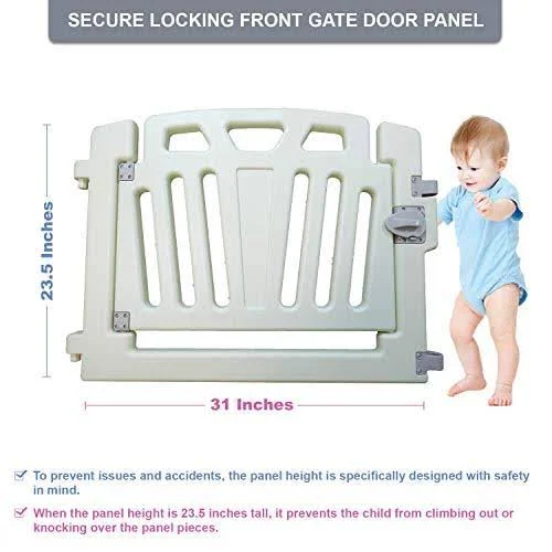 Baby Playpen Kids Activity Center - 14 Panel - Safety Play Yard Area - Indoor, Outdoor Portable Fence, Adjustable, Non-Toxic, M