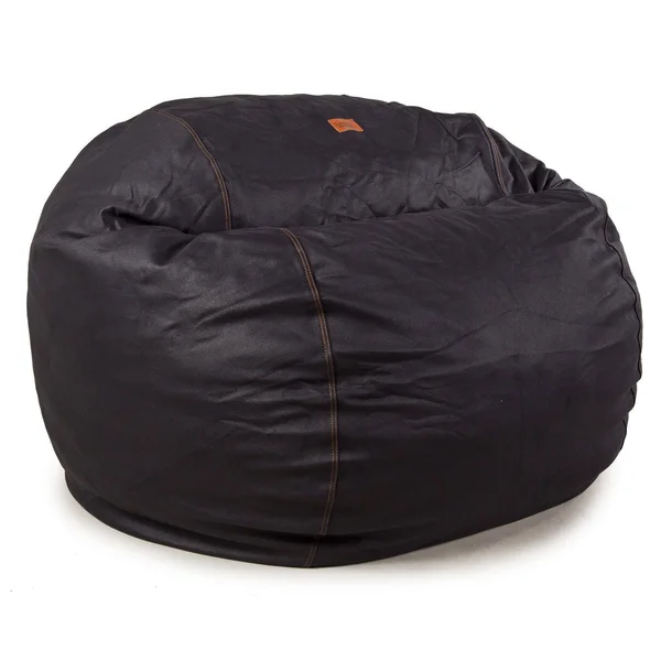 Cordaroy&s Convertible Bean Bag Chair & King Bed in Black Faux Leather