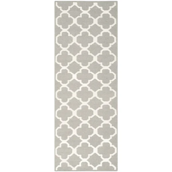 Safavieh Dhurries DHU627B Grey, Ivory Rug 2&6x22 x 9& Runner