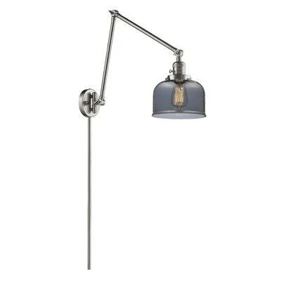 Emberto Bell Double 1-Light Swing Arm 17 Stories Finish: Satin Gold, Shade Color: Plated Smoked, Bulb Type: 60 Watt Vintage Inca