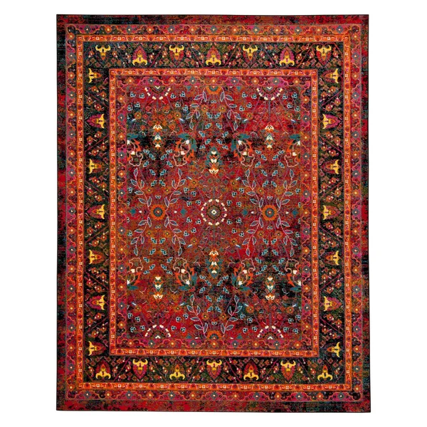 Safavieh CHR918Q Cherokee Red, Black Area Rug - 8& x 10&