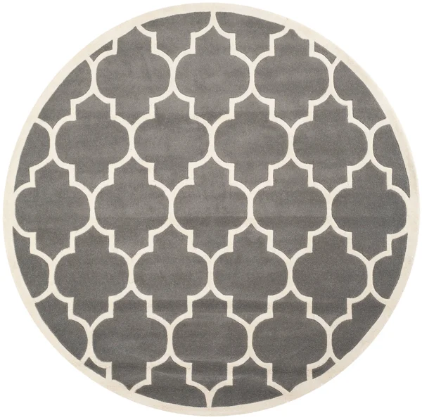 Safavieh Chatham Dark Grey & Ivory 4& x 4& Round Rug