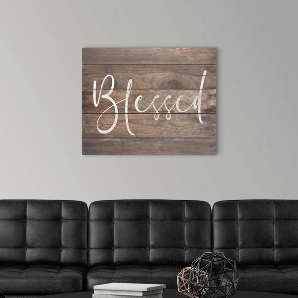 Family Quotes - Blessed Wood, Canvas Wall Art, 30x24, Great Big Canvas