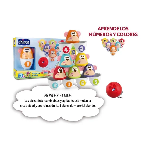 Chicco Monkey Strike Bowling Set