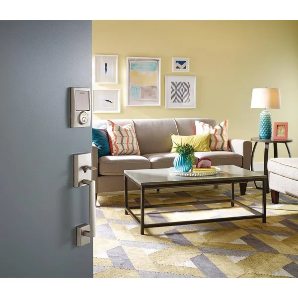 Schlage Century Satin Nickel Handleset Grade 1 1-3/4 in.