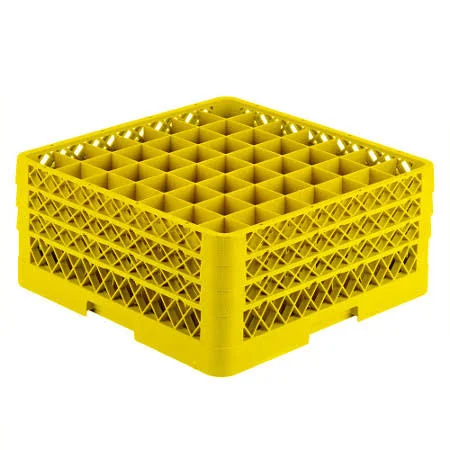 Traex Full Size Yellow 49 Compartment Rack w/ 2 Extenders & Open Extender - Vollrath TR9EEA-08