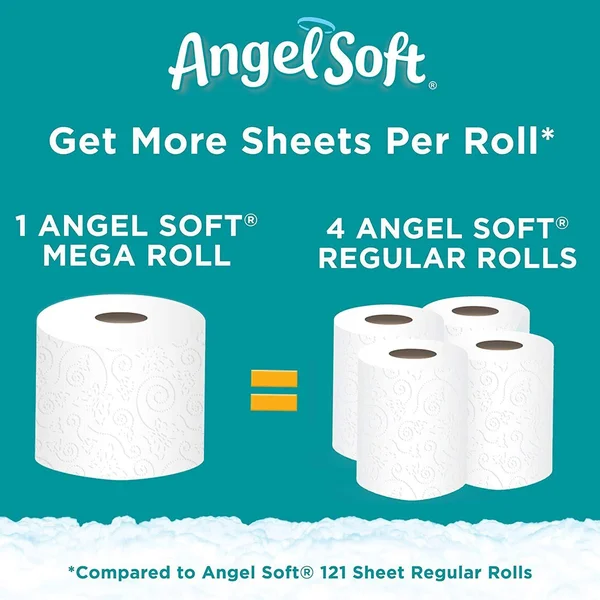 Angel Soft Toilet Paper, Mega Rolls - 36 count