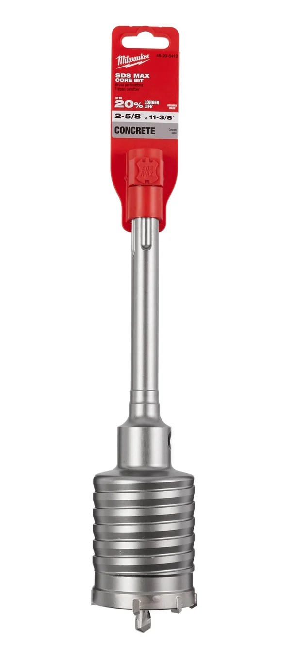 Milwaukee 48-20-5412 2-5/8-Inch x 11-3/8-Inch One Piece SDS-Max Core Bit