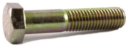 3/8-16 x 7/8 Grade 8 Hex Cap Screw Yellow Zinc Plated Domestic USA (100)