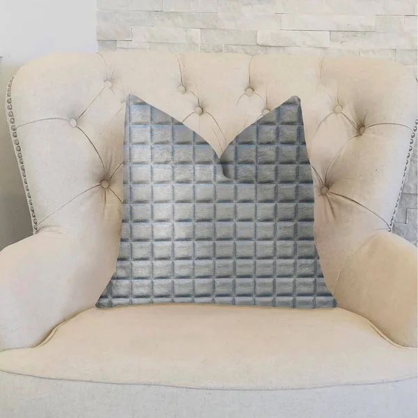 Plutus Silverton Silver Artificial Leather Luxury Throw Pillow, Size: 22x22 x 22x22