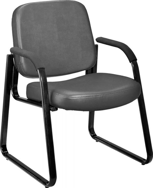 Ofminc 403 Series Office Reception Furniture 250 lbs Capacity Scuff-Proof Charcoal Vinyl Seat Cafe Chair with Arms - Size: Seat S