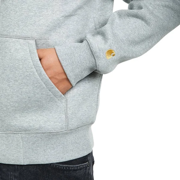 Carhartt WIP Hooded Chase Jacket - Grey Heather, Gold - M - Men