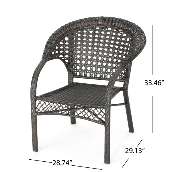 Hamburg Outdoor 3-Piece Wicker Stacking Chair Chat Set by Christopher Knight Home