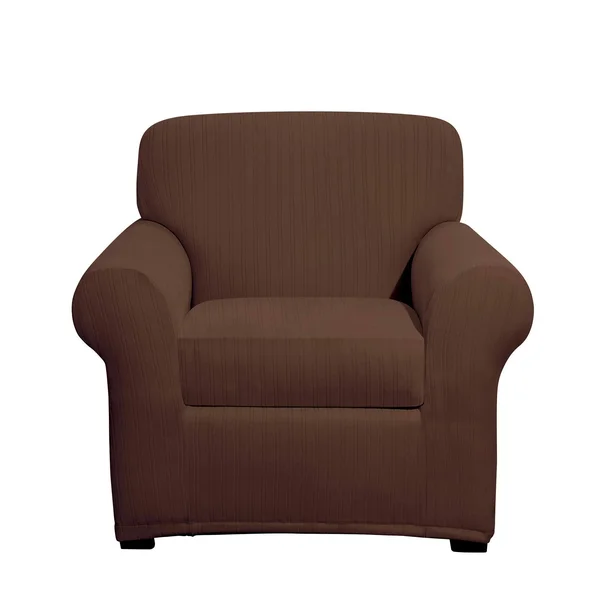 Sure Fit Stretch Pinstripe Chair Slipcover, Chocolate
