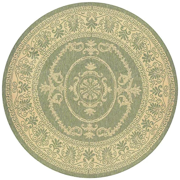 Couristan Recife Antique Medallion Area Rug, Green/Natural, 8&6x22 Square