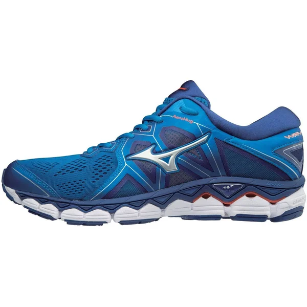 Mizuno Wave Sky 2 Running Shoe - Men's Directoire blue/cherry Tomato