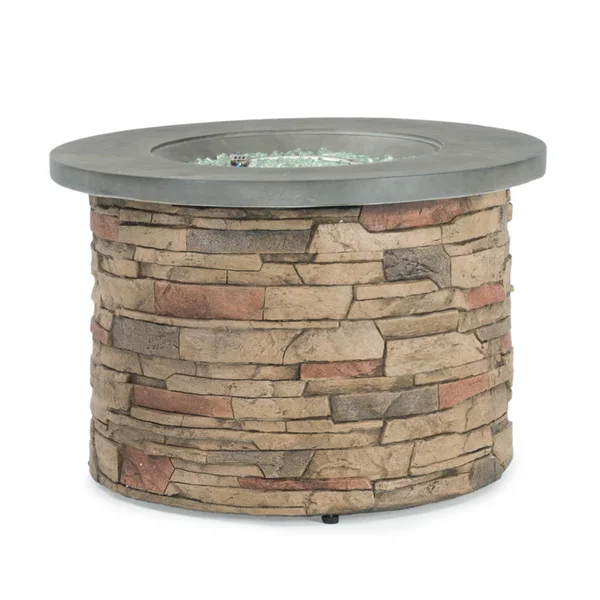 Sego Lily Sage 35 in. Round Stone Fire Table