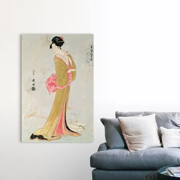 Portrait of A Japanese Woman by Yeishi - Canvas Wall Art, 40x60, Great Big Canvas