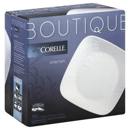 Corelle Boutique Cherish Embossed Square 16-pc Set