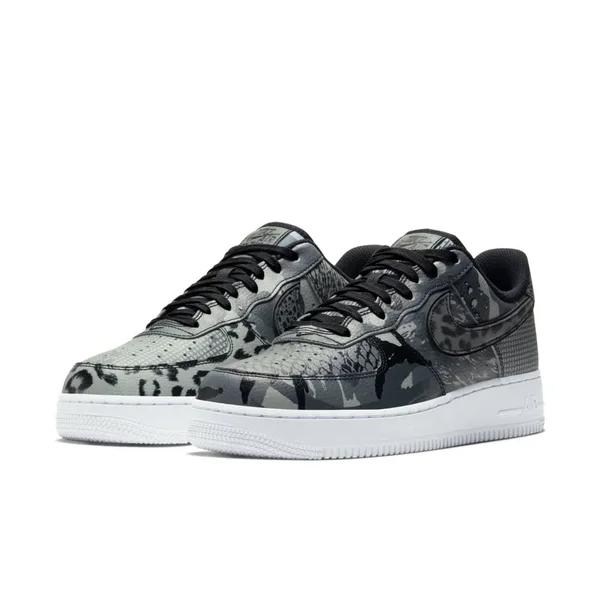 Nike Mens Air Force 1 07 QS - Black-LT Smoke Grey -Size - 6