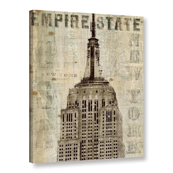 ArtWall Michael Mullan's Vintage Empire State Building, Gallery Wrapped Canvas 2mul015aw