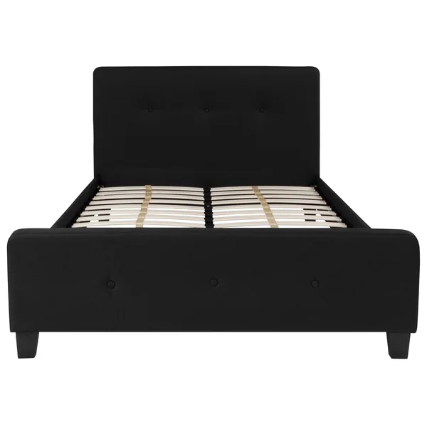 81x22 Black and White Rectangular Tufted Upholstered Platform Bed - Full Size
