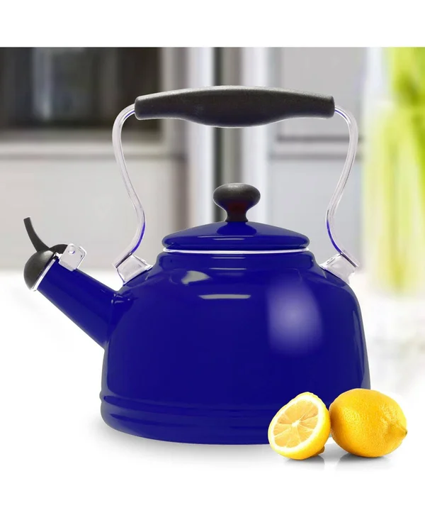 Chantal 1.7-QUARTS Enamel-on-Steel Vintage Teakettle - Cobalt Blue