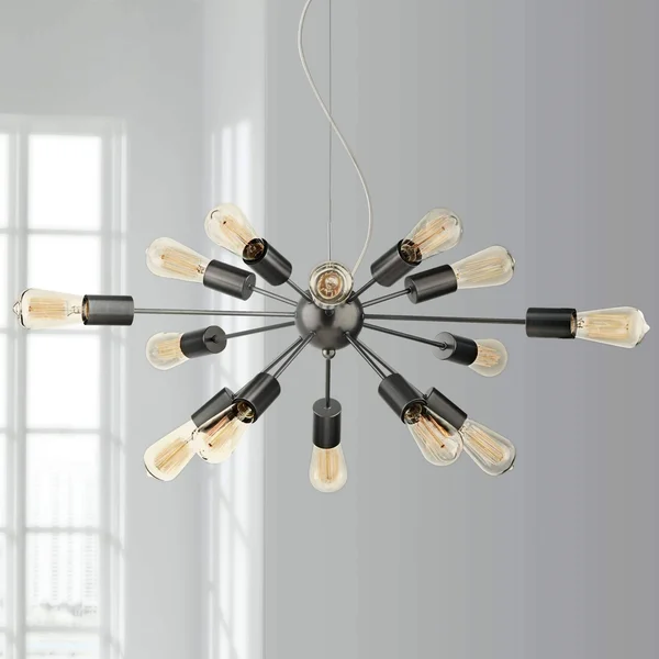 Possini Euro Hemingson 33x22 Wide 15-Light Sputnik Chandelier