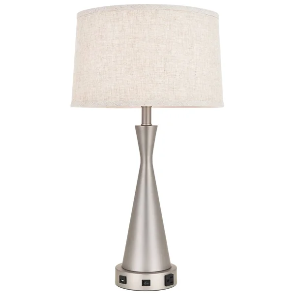 Elegant Brio 1-Light Vintage Nickel Finish Table Lamp TL3014