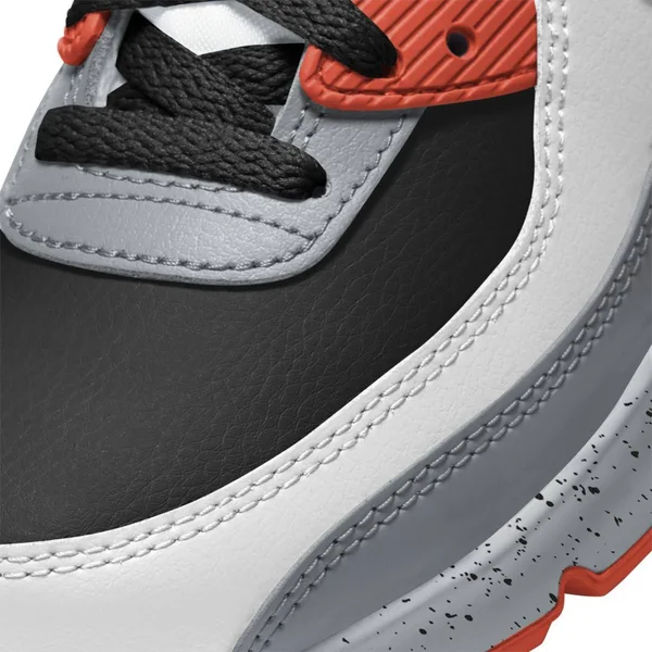 Nike Boys Air Max 90 - Running Shoes White/Black/Orange Size 05.5
