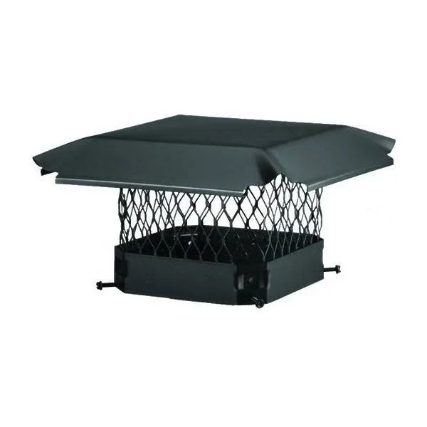 HY-C 12x22 Round Single Flue Chimney Cap Black Galv Steel 3/4x22 Mesh CBO813