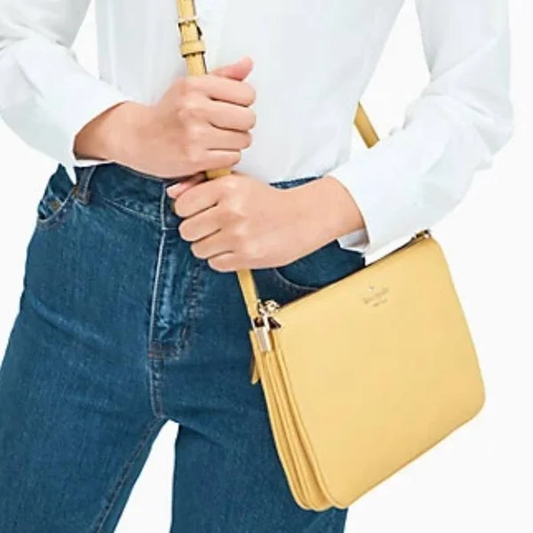 Kate Spade New York Triple Gusset Crossbody (Gold Yarrow)