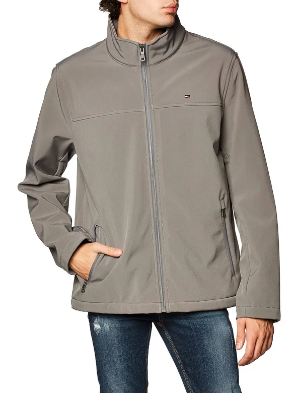 Tommy Hilfiger Legacy Water Resistant Softshell Jacket Men's Jacket Grey : X-Large Tall