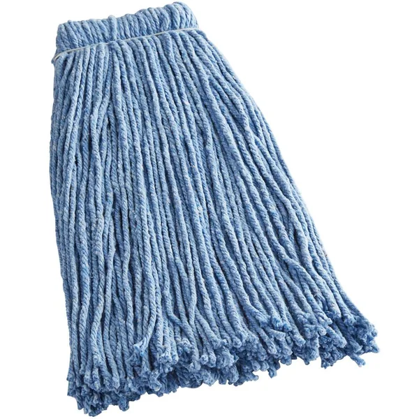 Rubbermaid Premium Bolt-On Cut-End Blended Mop - 20 oz, Blue, 12/Carton
