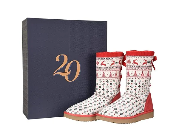 Ugg Zappos 20th x Holiday Sweater Boot Women's Shoes Ribbon Red : 8 B