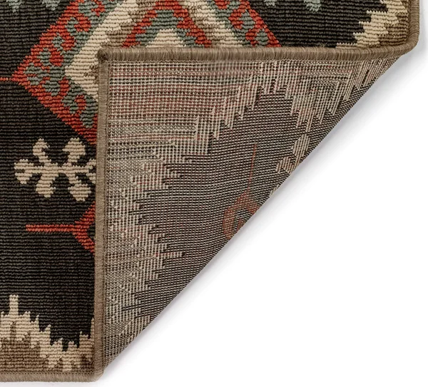 Liora Manne Riviera Kilim Indoor Outdoor Area Rug Black - 7&10x22 Square