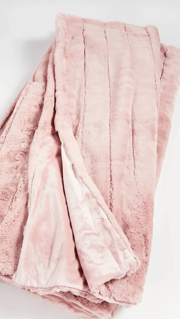 Fabulous Furs Posh Faux Fur Throw - Blush
