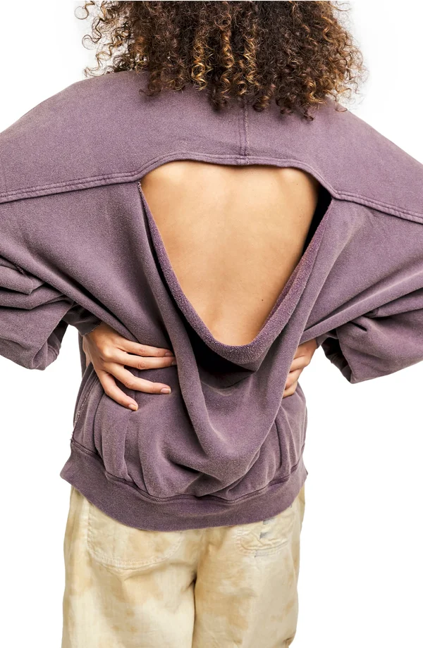 Free People Easy Does It Washed Pullover - Purple Large - Women's