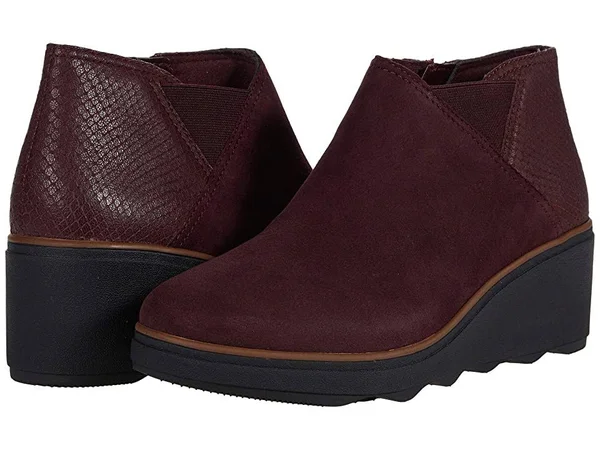 Clarks Mazy Harwich Women's Boots Burgundy Interest Suede Combination : 11 B