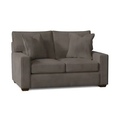 Brisa 58x22 Recessed Arm Loveseat Body Fabric: Tina Charcoal