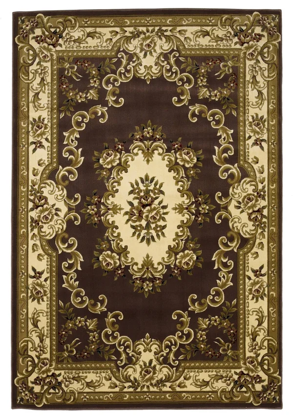 Kas Corinthian 5313 Aubusson 2&2x22 x 7&11x22 Runner Plum, Ivory Area Rug