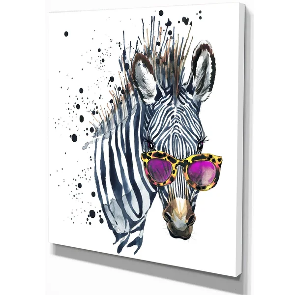 Design Art Animal &Funny Zebra Watercolor& Painting - Blue
