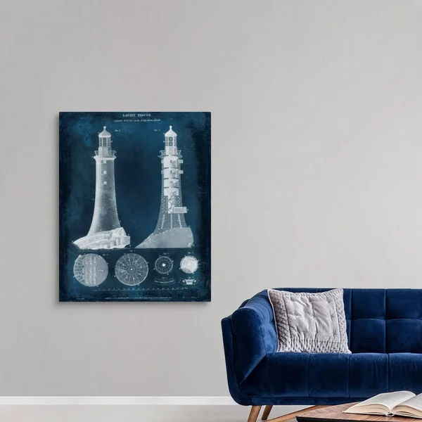 Lighthouse Blueprint, Canvas Wall Art, 36x45, Great Big Canvas