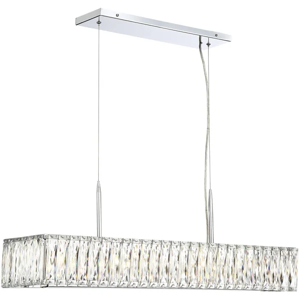 Possini Euro Design Sera 33 1/2x22 Wide Chrome and Crystal 5-Light Island Pendant