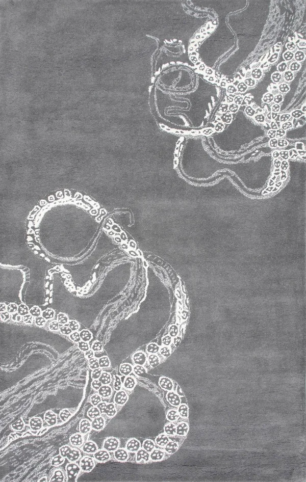 nuLOOM Octopus Tail Abstract Wool Runner Rug, 2& 6x22 x 8&, Midnight