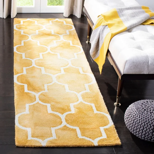 Safavieh Dip Dye DDY535H Gold - Ivory Rug 2&3x22 x 8& Runner