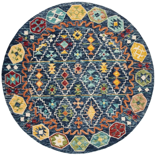 Safavieh Aspen APN501A 4&0x22 x 6&0x22 Navy - Gold Area Rug